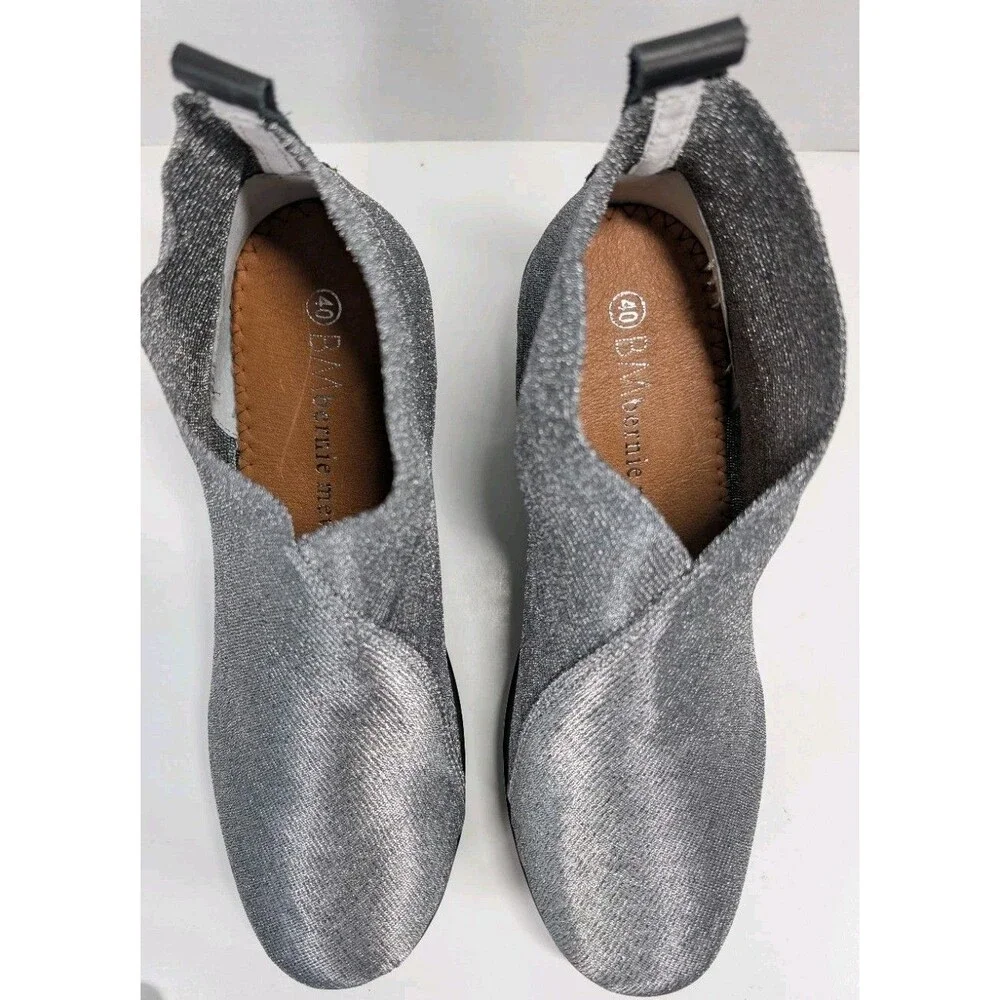 NIB Bernie Mev Maile Elastic Woven Wedge Bootie Womens Size 9 Pewter Silver - Picture 8 of 12